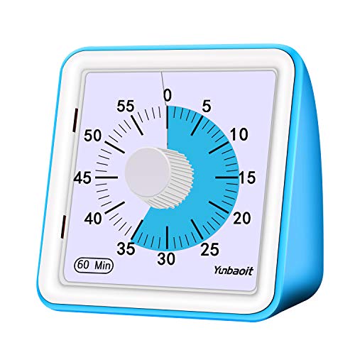 Product Cover Yunbaoit Visual Analog Timer,Countdown Clock,No Loud Ticking,Time Management Tool for Kids and Adults(Blue)