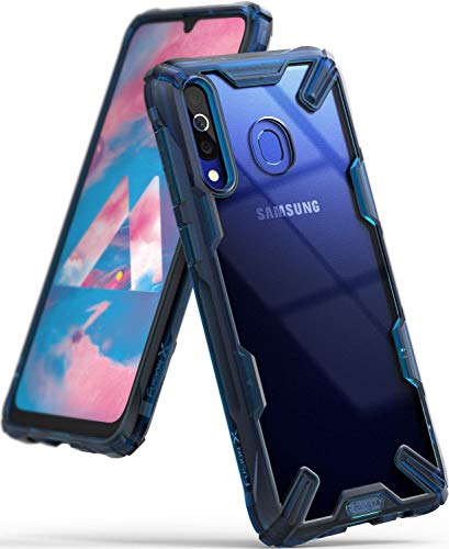 Product Cover Ringke Fusion-X Designed for Galaxy M30 Case Ergonomic Transparent Military Drop Tested Defense PC Back TPU Bumper Impact Resistant Protection Shock Absorption Technology Cover - Space Blue
