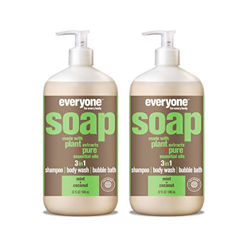 Product Cover Everyone 3-in-1 Soap - Body Wash, Shampoo, Bubble Bath - Mint + Coconut - 32 Ounces - 2 Count