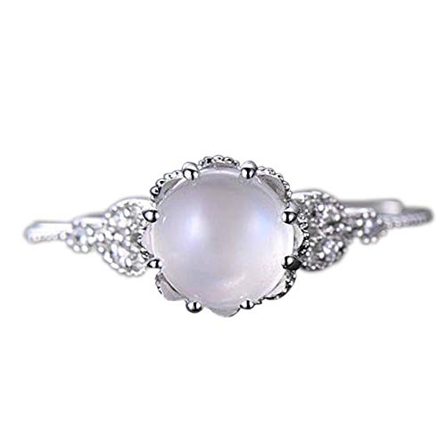 Product Cover Letdown_rings Moonstone Diamond Encrusted Ring Stylish Ring Engagement Ring Valentine's Festival Gifts for Boyfriend Girlfriend (US Size)