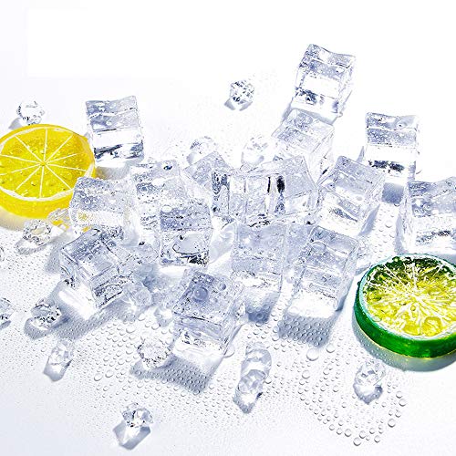 Product Cover Anyumocz 50 Pcs 20mm Clear Fake Ice Acrylic Decorative Ice Cubes Display for Home Decoration Centerpiece Vase Fillers,Photography Props&Kitchen Decoration