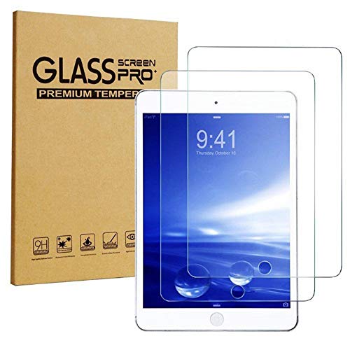 Product Cover E-PRODO Glass Screen Protector for Apple New iPad 2018/2017 9.7inch, [2 Packs] Clear Tempered Film Protector, 9H Hardness, Anti-Scratches, Compatible with Apple iPad 5th/ 6th Generation