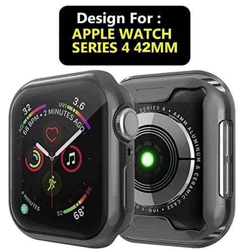 Product Cover MARKET AFFAIRS Soft Flexible TPU Protective Case Cover Compatible with iWatch 42mm Series 1 2 3 - Black