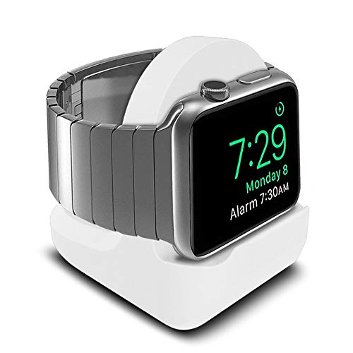 Product Cover SFCCMM Compact Stand Compatible with iWatch - Nightstand Mode Compatible - Support Stand with Integrated Cable Management Slot (38mm & 42mm Compatible) (White)