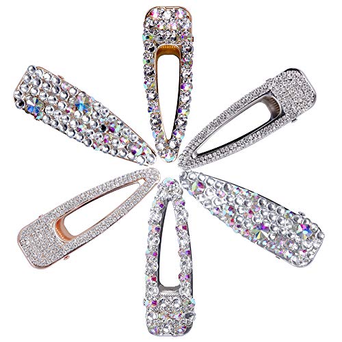 Product Cover 6 Pack Gold Silver Alligator Hair Clips Crystal Duck Bill Hair Barrettes Large Geometric Wedding Hair Pins Hair Accessories for Women