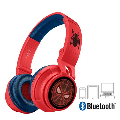 Product Cover Kids Bluetooth Headphones for Kids Spiderman Far from Home Wireless Rechargeable Foldable Bluetooth Headphones with Microphone Kid Friendly Sound and Bonus Detachable Cord