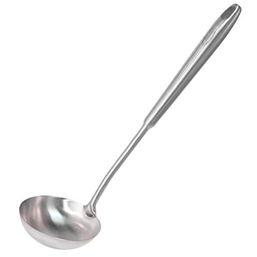 Product Cover Newness Soup Ladle, [Rustproof, Heat Resistance, Integral Forming] Durable 304 Stainless Steel Soup Spoon with Vacuum Ergonomic Round Handle, Cooking Spoon for Kitchen, 13.7 Inches