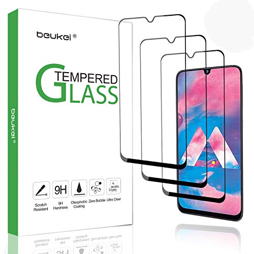 Product Cover (3 Pack) Beukei for Samsung Galaxy M30 Tempered Glass Screen Protector,(6.4 inches),Glass with 9H Hardness, with Lifetime Replacement Warranty,for Galaxy M30