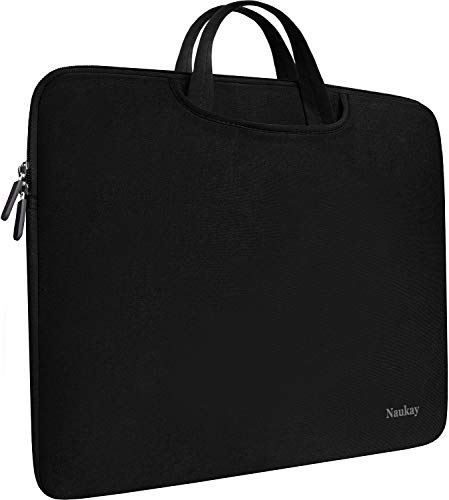 Product Cover Laptop Sleeve Bag 15.6 Inch, Durable Slim Briefcase Handle Bag & with Two Extra Pockets,Notebook Computer Protective Case for Computer Notebook Ultrabook,Collapsible Carrying Handles (Black)