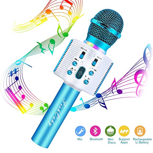 Product Cover FishOaky Wireless Bluetooth Karaoke Microphone, Portable Kids Microphone Karaoke Player Speaker with LED & Music Singing Voice Recording for Home KTV Kids Outdoor Birthday Party