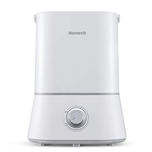 Product Cover Homech Cool Mist Humidifier, Quiet Ultrasonic Humidifier for Bedroom Home Baby 12-60 Hours, Easy to Clean, 360° Nozzle, Waterless Auto Shut-Off (4L/1.06 Gallon US 110V)