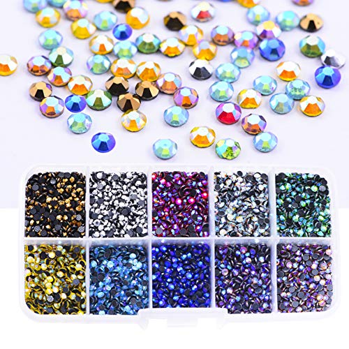 Product Cover BLINGINBOX SS10 5000pcs Mix Colors AB with Box 10 Colors Hot Fix Rhinestones Crystal Glass Strss Hotfix Rhinestones for Garment