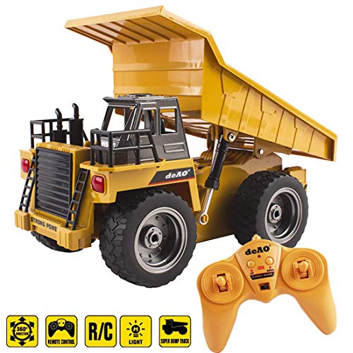Product Cover deAO RC Dump Truck Construction Vehicle Toy Machine Model Newest Resistant Design Include Rechargeable Battery and Charger