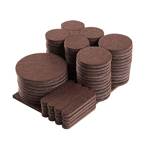 Product Cover 101-PC Value Pack Self-Stick Furniture Felt Pads for Hard Surfaces - Protect Your Hard Floors from Furniture Scratches All Sizes (Brown) STAR SMART