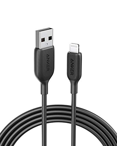 Product Cover iPhone Charger, Anker Powerline III Lightning Cable 6 Foot iPhone Charger Cord MFi Certified for iPhone 11 Pro Max, 11 Pro, X, Xs, Xr, Xs Max, 8, 8 Plus, 7, 7 Plus, 6 and More, Ultra Durable (Black)