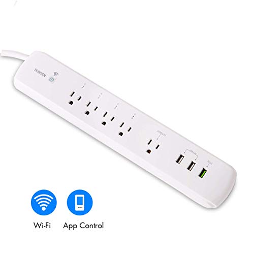 Product Cover TENGEN WiFi Smart Plug Surge Protector Power Strip, 5 Outlets and 3 USB Charging Ports(5V/2.4A)
