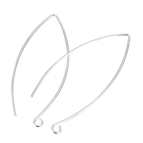 Product Cover 100pcs Hypoallergenic Long Ear Wire Earring Hooks 45mm Dangle Silver Plated Brass Earwire Connectors (wire ~0.7mm) CF247-S