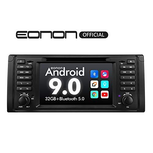 Product Cover Car Stereo Android Radio, Eonon 7 Inch Android 9.0 Car Radio Applicable to BMW 5 Series 1995-2002(E39) Support Apple Carplay/Android Auto/Bluetooth 5.0/WiFi/Fast Boot/DVR/Backup Camera/OBDII-GA9349