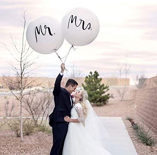 Product Cover 36 inch Mr. & Mrs. Balloons Wedding Balloons for Outdoor Or Indoor Engagement Party Decorations Bachelorette Party Reception Entrances and Photo Backdrops