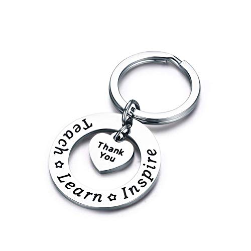 Product Cover LALANG Hollow Circle Heart Pendant Keychain Charm Letters Thanksgiving Teacher's Day Gift