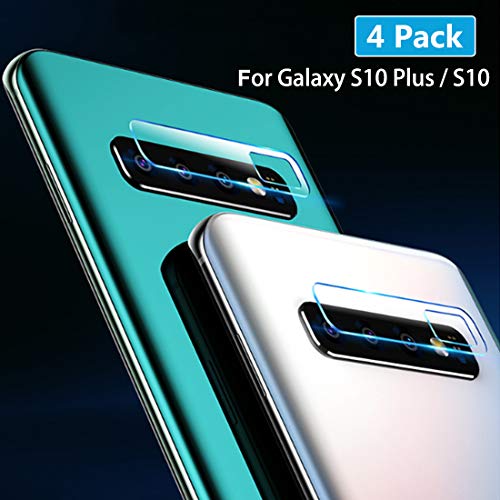 Product Cover [4 Pack] Galaxy S10 Plus S10 Camera Lens Protector, Tamoria One Second Fit 0.2MM Ultra Thin HD Organic Tempered Glass Camera Lens Screen Protector for Samsung Galaxy S10 Plus/S10