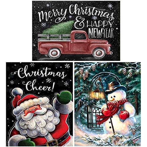 Product Cover ONEST 3 Pack 5D DIY Diamond Painting Kits Full Drill Rhinestone Embroidery Cross Stitch Painting for Home Decor, Merry Christmas (16x12 inch)