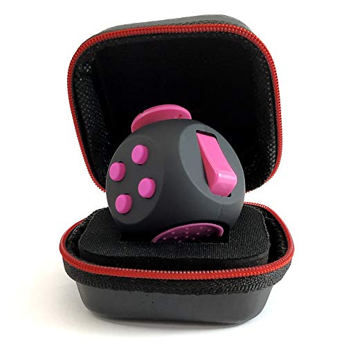 Product Cover PILPOC theFube Fidget Cube - Premium Quality Fidget Cube Ball with Exclusive Protective Case, Stress Relief Toy (Black & Pink)