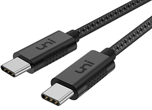 Product Cover USB C to USB C Cable, uni USB Type C 100W Fast Charging Nylon Braided Cable (5A 20V) Compatible with iPad Pro 2019/2018, MacBook Pro 2019/2018/2017, Dell XPS 13/15, Surface Book 2 and More, 6.6ft