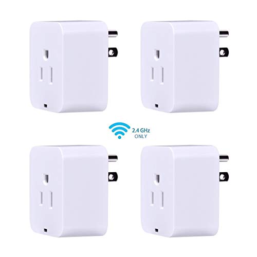 Product Cover Smart Plug, POWRUI Mini WIFI Outlet Compatible With Amazon Alexa & Google Home,No Hub Required Timing Function Control Your Home,ETL certified, (4 pack)