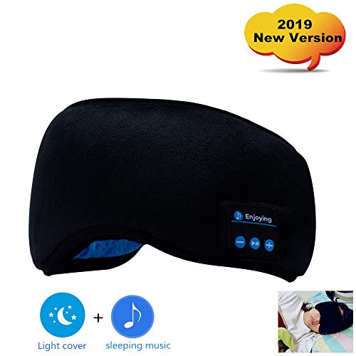 Product Cover Bluetooth Sleep Eye Mask Headphones, 2019 New Version Wireless Sleeping Travel Music Eye Cover for Sleep up to 8 Hours Play Time