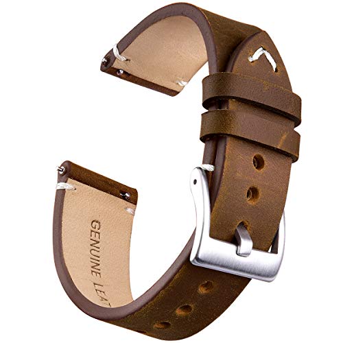 Product Cover 22mm Genuine Leather Watch Bands Quick Release Leather Watch Straps Compatible with Fossil Watch for Men