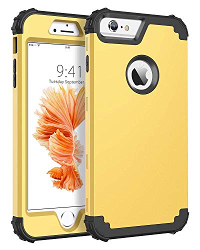 Product Cover BENTOBEN Case for iPhone 6S Plus/iPhone 6 Plus, 3 in 1 Heavy Duty Rugged Hybrid Hard PC Soft Silicone Bumper Shockproof Anti Slip Protective Case for Apple iPhone 6S Plus/6 Plus (5.5 Inch), Yellow