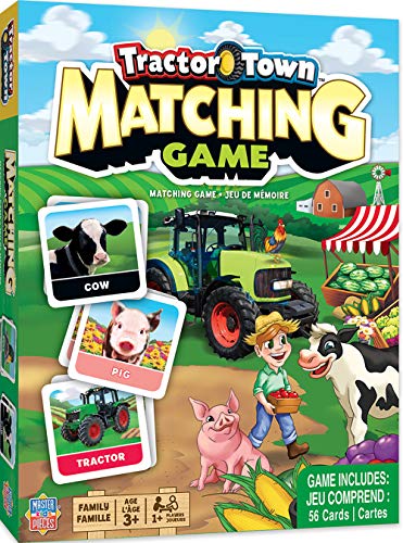 Product Cover MasterPieces Tractor Town Matching Game, Includes 56 Cards, 1 or More Players, for Ages 3+
