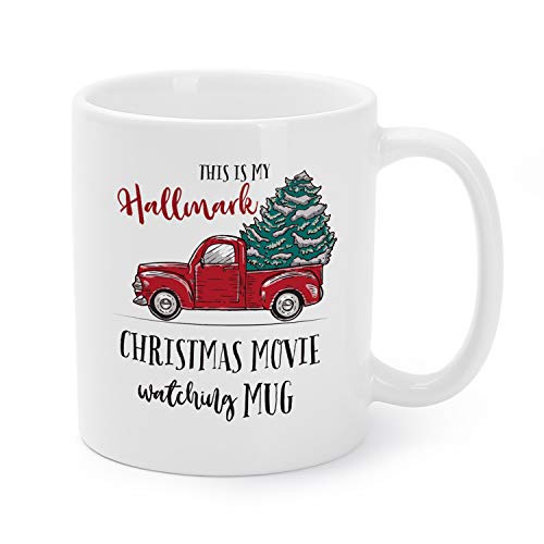 Product Cover Christmas Movie Watching Mugs Funny Xmas Presents/Gifts/Decorations Coffee/Tea Cup for Families/Friends/Coworkers 11 Oz