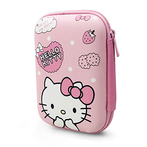 Product Cover Dolopow Earbud Case Headphone Organizer Hard Shockproof Earphone Case Storage Bag for Airpods Earbuds Earphone Headset USB Cable Charger Bluetooth Wired Headset and Something You Like - Hello Kitty
