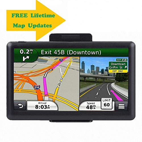 Product Cover 7.1 Inch GPS Navigator, 2019 Updated Lifetime Navigation Stereo System Touch Screen with Large 8GB Memory Multi Language Maps Spoken for Car Vehicle Truck Taxi