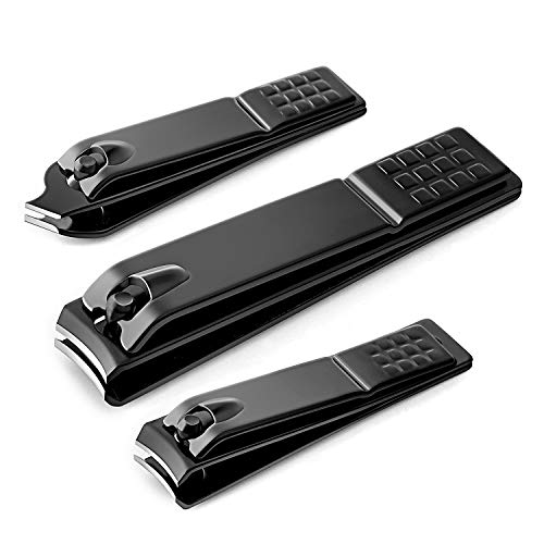 Product Cover RUCKERCO Nail clippers set black matte stainless steel 3 pcs nail clippers &slant edg Toenail Clipper Cutter Metal Case .The best nail clipper gift for men and women