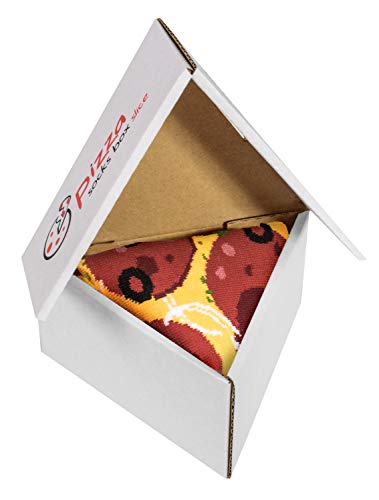 Product Cover PIZZA SOCKS BOX Pepperoni 1 pair Cotton Socks Made In Europe Unisex Funny Gift!