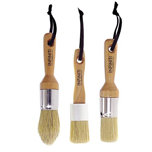 Product Cover Professional Chalk and Wax Paint Brush 3PC Set!!!! Small DIY Painting and Waxing Tool | Smooth, Natural Bristles | Folk Art, Home Décor, Wood Projects, Furniture, Stencils | Reusable