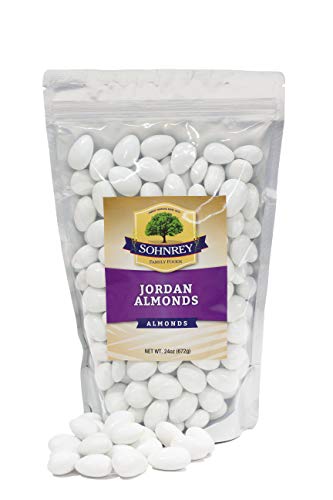 Product Cover White Jordan Almonds Wedding Shower Party Favor Premium Fine Candied Nuts (1.5 lbs) Sohnrey Family Foods