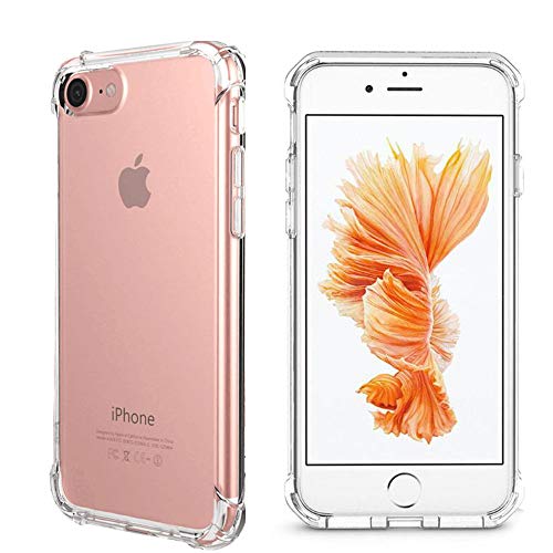 Product Cover HD Clear Case for iPhone 7, for iPhone 8 Case,Hybrid Scratch Resistant Back Cover with Shock Absorbing Bumper Soft TPU Cover Case for iPhone 7 (2016)/iPhone 8 (2017)(Clear)