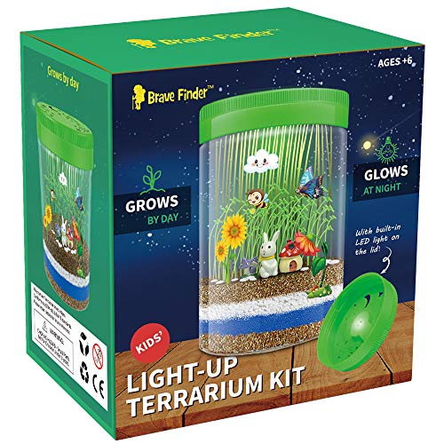 Product Cover Terrarium Kit, Boys Girls Toys Arts and Crafts With Colorful LED Kids Birthday Gifts Educational Gifts for Boys & Girls Science Kit with Light-Up Boys and Girls Toys Age 5, 6, 7, 8, 9, 10+Year Old
