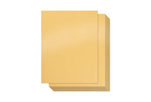 Product Cover Gold Metallic Paper - 100-Pack Golden Shimmer Paper, Paper Crafting Supplies, Perfect for Flower Making, Ticket, Invitation, Stationery, Scrapbook Use, Printer Friendly, 80lb Text, 8.5 x 11 Inches