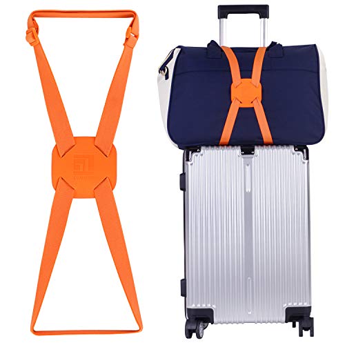 Product Cover Luggage Straps Bag Bungees for Add a Bag Easy to Travel Suitcase Elastic Strap Belt(Orange)