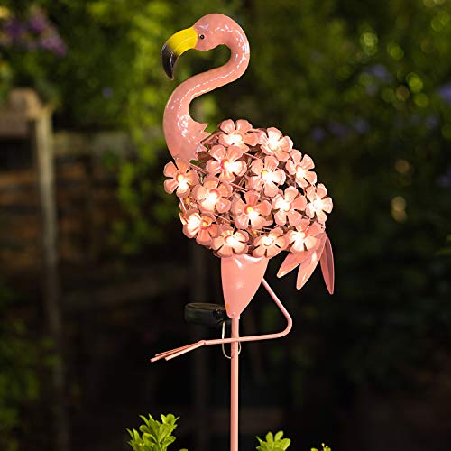 Product Cover Homeimpro Garden Solar Lights,Flamingo Pathway Outdoor Stake Metal Lights,Waterproof Warm White LED for Lawn,Patio or Courtyard