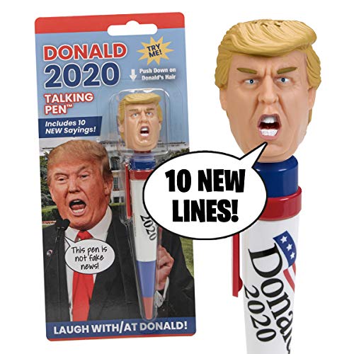 Product Cover NEW Donald Trump 2020 Talking Pen, 10 NEW President Trump Sayings, Trump's Real Voice, Just Click & Listen, Funny Gifts For Democrats or Republicans
