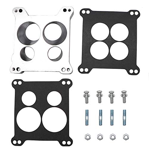 Product Cover KIPA Carburetor Adapter Manifold 2696 Four-Hole Square-Bore to Spread-Bore Replace for Edelbrock Quadrajet Thermo-Quad Manifolds, 0.850 in. Thickness