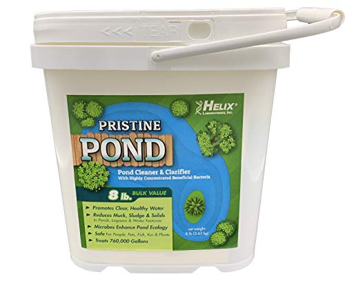 Product Cover Pristine Pond Cleaner and Clarifier with highly concentrated Beneficial Bacteria. Reduces Muck, Solids, and Sludges in Lagoons, Ponds, Water Features. Safe for Koi. Treats up to 760,000 gallons