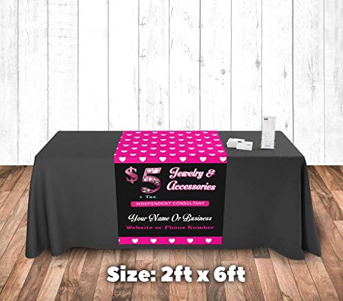 Product Cover Tremendous designs Table Runner Hearts Pattern Jewelry Consultant Customize with Your Name 2