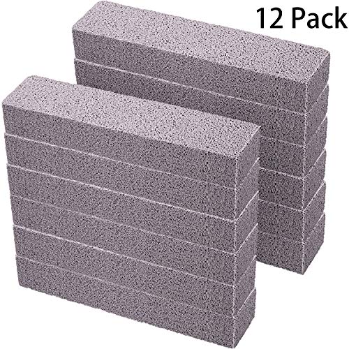 Product Cover Pumice Stones for Cleaning - Pumice Scouring Pad, Grey Pumice Stick Cleaner for Removing Toilet Bowl Ring, Bath, Household, Kitchen, Pool, 5.9 x 1.4 x 0.9 Inch (12 Pieces)